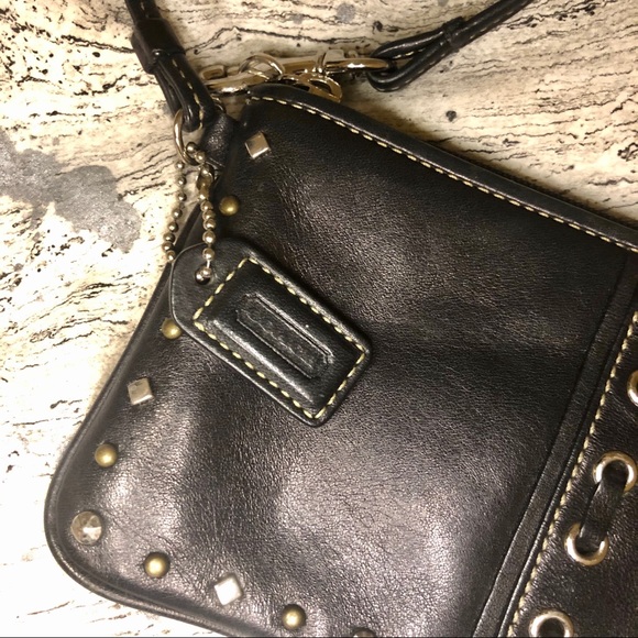 Authentic Black Leather Coach Wristlet - Picture 2 of 3